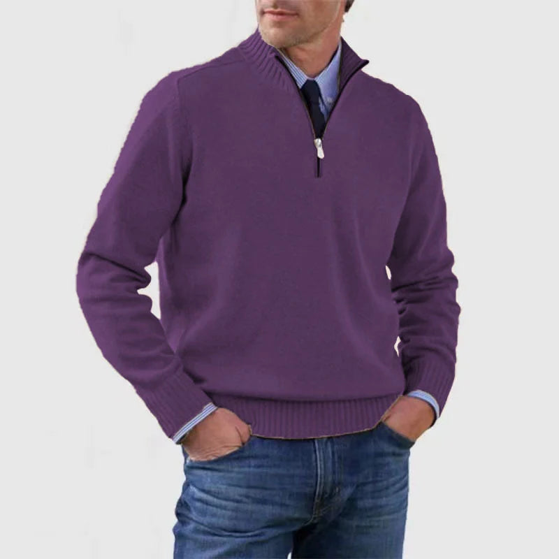 Half-Zip Pullover | Knitted | Relaxed Fit | Quarter-Zip Jumper | Men'S Jumper