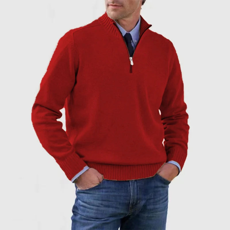 Half-Zip Pullover | Knitted | Relaxed Fit | Quarter-Zip Jumper | Men'S Jumper