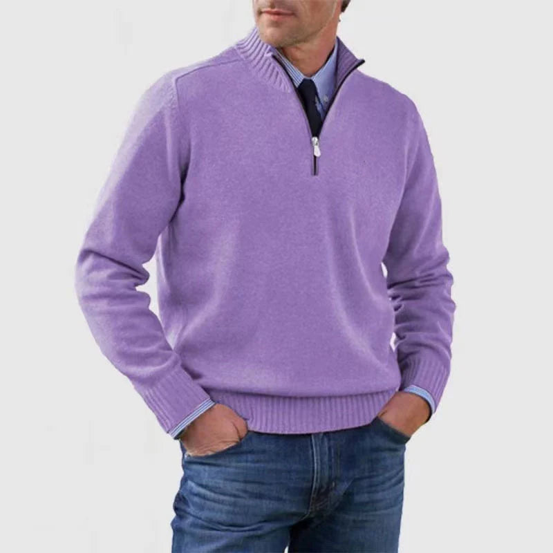 Half-Zip Pullover | Knitted | Relaxed Fit | Quarter-Zip Jumper | Men'S Jumper