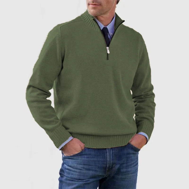 Half-Zip Pullover | Knitted | Relaxed Fit | Quarter-Zip Jumper | Men'S Jumper