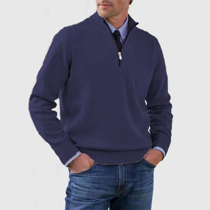 Half-Zip Pullover | Knitted | Relaxed Fit | Quarter-Zip Jumper | Men'S Jumper